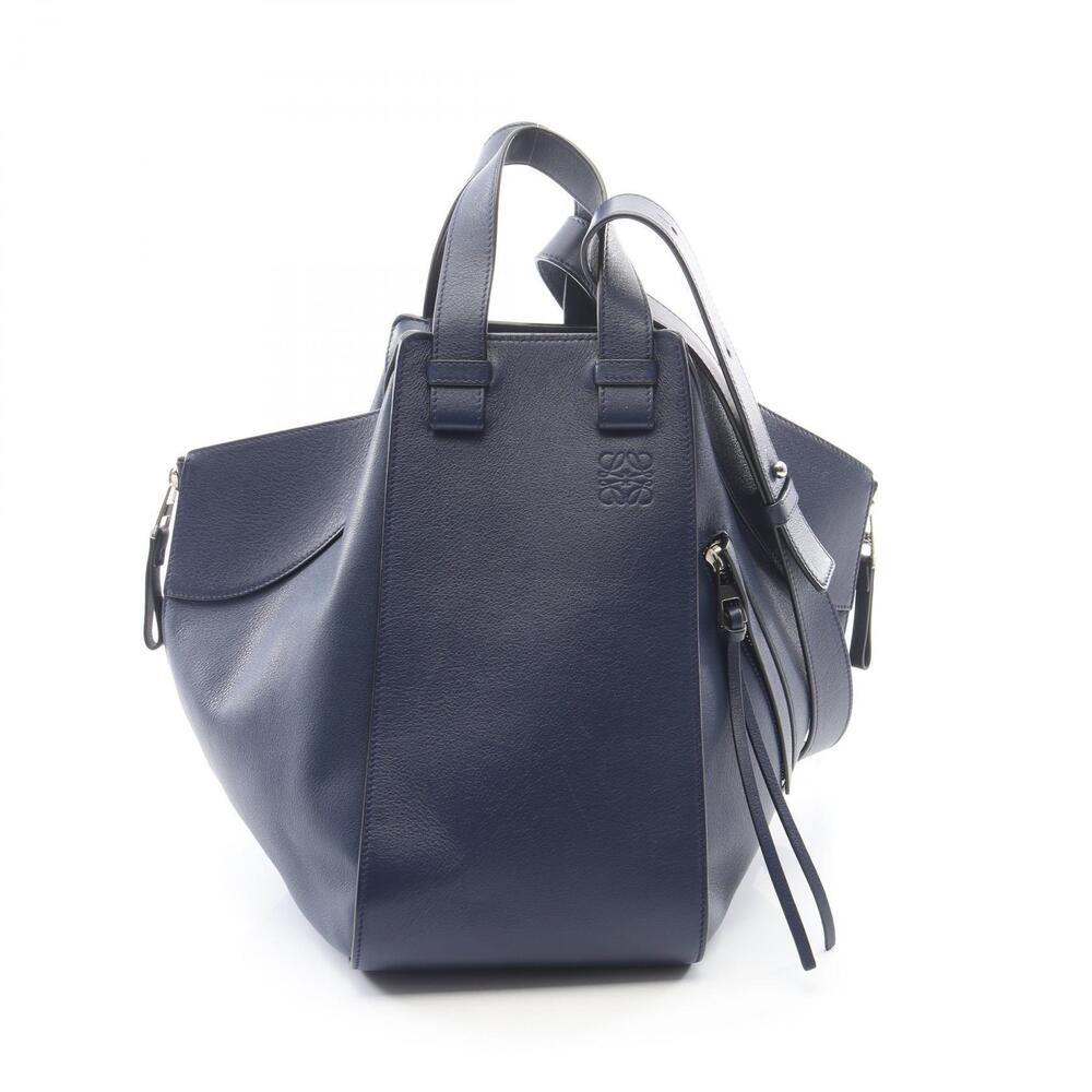 Loewe Hammock Top Handle Bag Leather Navy Blue